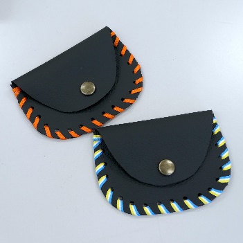 Coin cases using cowhide scraps