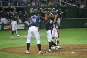 ～準決勝対ＮＴＴ東日本～ ＨＲを放ち喜びを露わにする竹田選手
