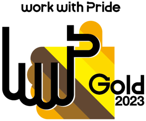 work with Pride 2023 logo