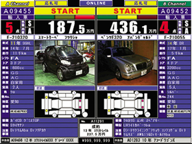 オークネット中古車TVオークション画面