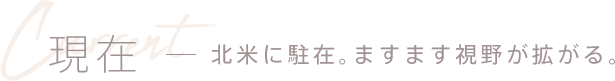 現在 - 北米に駐在。ますます視野が拡がる。