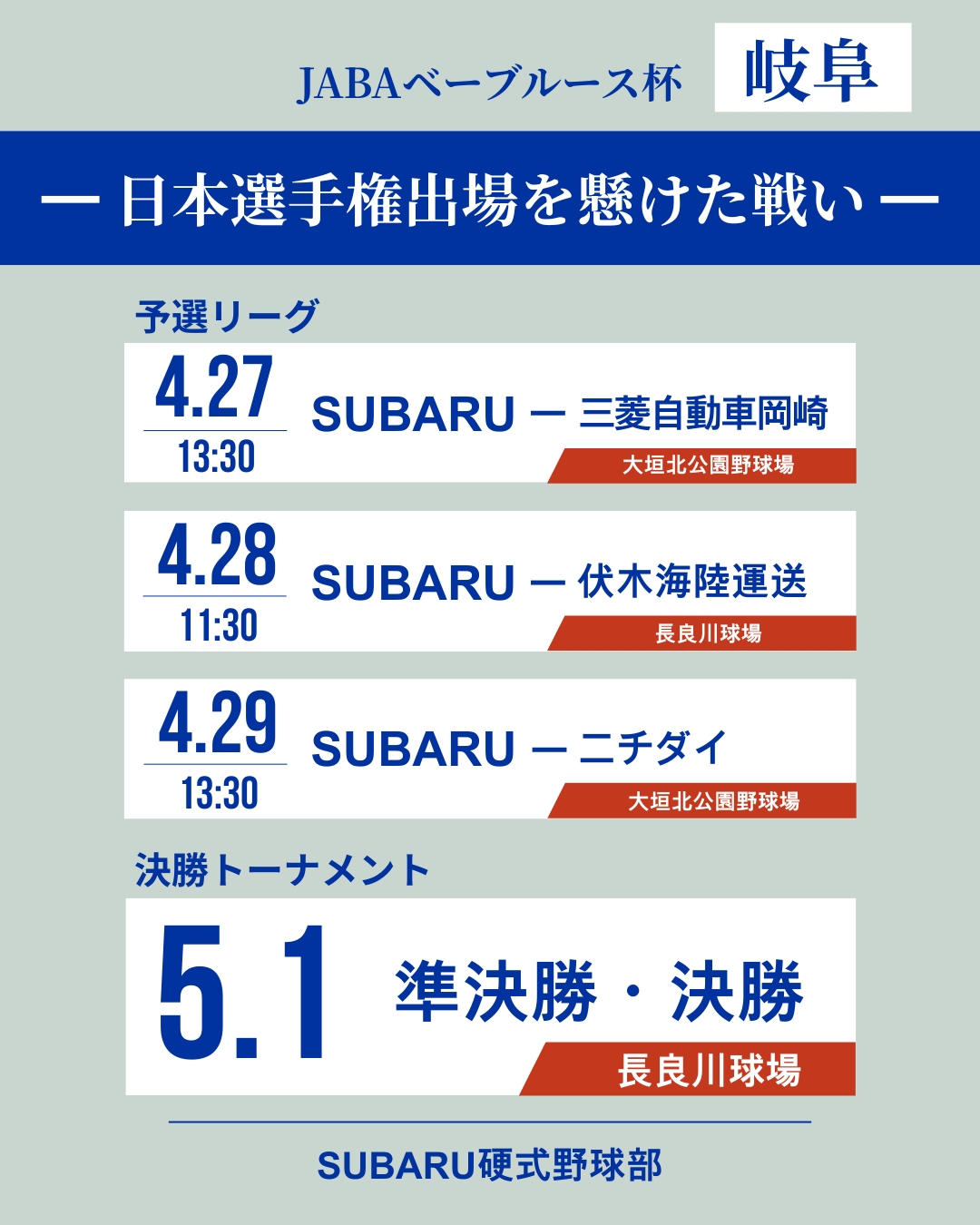 大会スケジュール